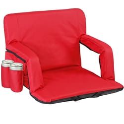 folding stadium seat for bleachers with adjustable back, red stadium chair, comfortable and durable