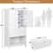 White Bathroom Floor Cabinet Adjustable Shelves Hidden Storage Large Capacity Stylish Design 2