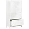 White Bathroom Floor Cabinet Adjustable Shelves Hidden Storage Large Capacity Stylish Design 13