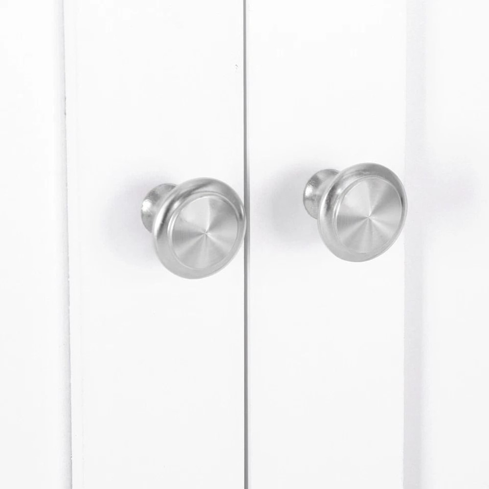 White Bathroom Floor Cabinet Adjustable Shelves Hidden Storage Large Capacity Stylish Design 15