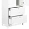 White Bathroom Floor Cabinet Adjustable Shelves Hidden Storage Large Capacity Stylish Design 17