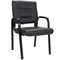 Leather Guest Chair HomGarden Office Desk Metal Frame Waiting Room Side Chair Comfortable Arm Chair 0