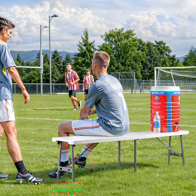 Lightweight Plastic Folding Bench Sturdy Compact For IndoorOutdoor Use White Folding Bench For Eve 10