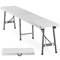Lightweight Plastic Folding Bench Sturdy Compact For IndoorOutdoor Use White Folding Bench For Eve 1