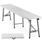 Lightweight Plastic Folding Bench Sturdy Compact For IndoorOutdoor Use White Folding Bench For Eve 1
