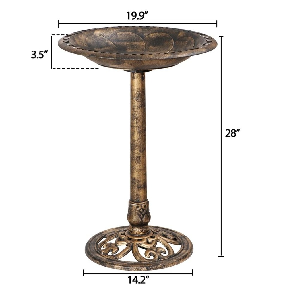 Durable Pedestal Birdbath Antique Design For Yard And Garden Outdoor Decor 1