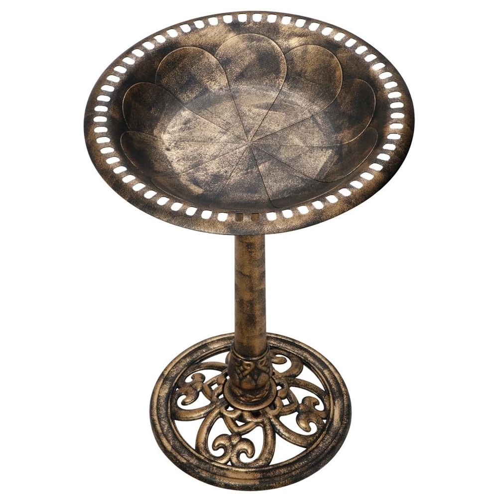 Durable Pedestal Birdbath Antique Design For Yard And Garden Outdoor Decor 12