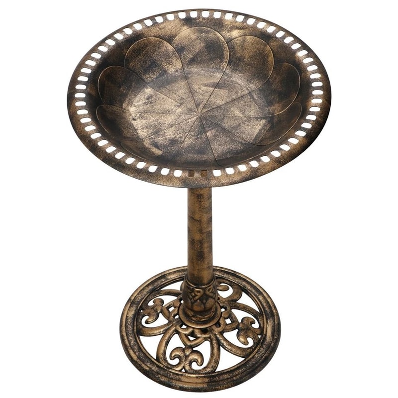 Durable Pedestal Birdbath Antique Design For Yard And Garden Outdoor Decor 12