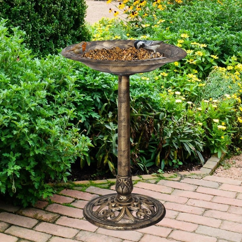 Durable Pedestal Birdbath Antique Design For Yard And Garden Outdoor Decor 9