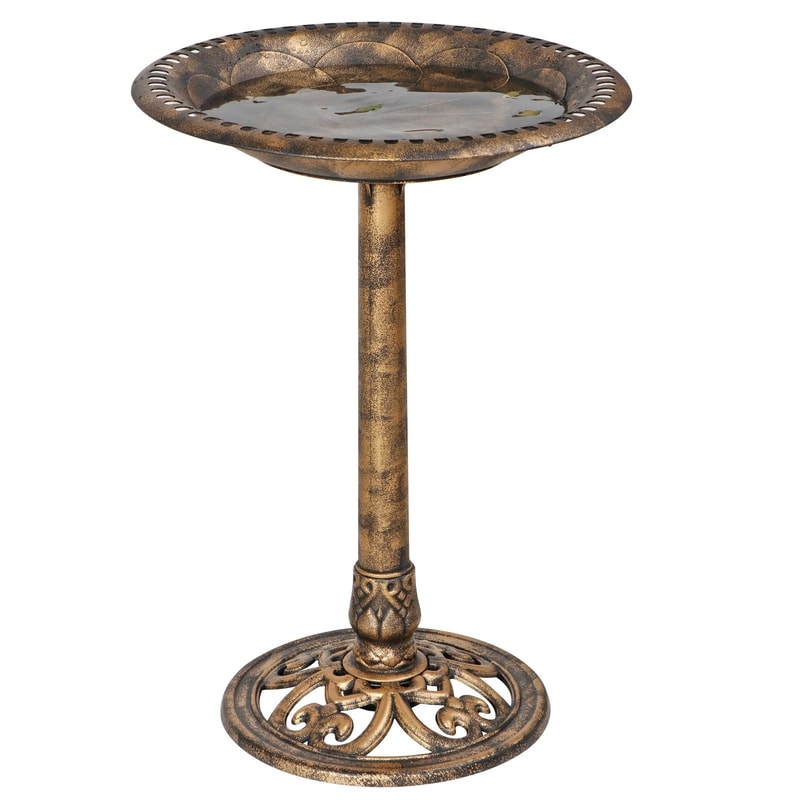 Durable Pedestal Birdbath Antique Design For Yard And Garden Outdoor Decor 0