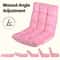 Adjustable Folding Floor Chair Sofa Lounger Bed Pink Recliner Lazy Seat Indoor 4