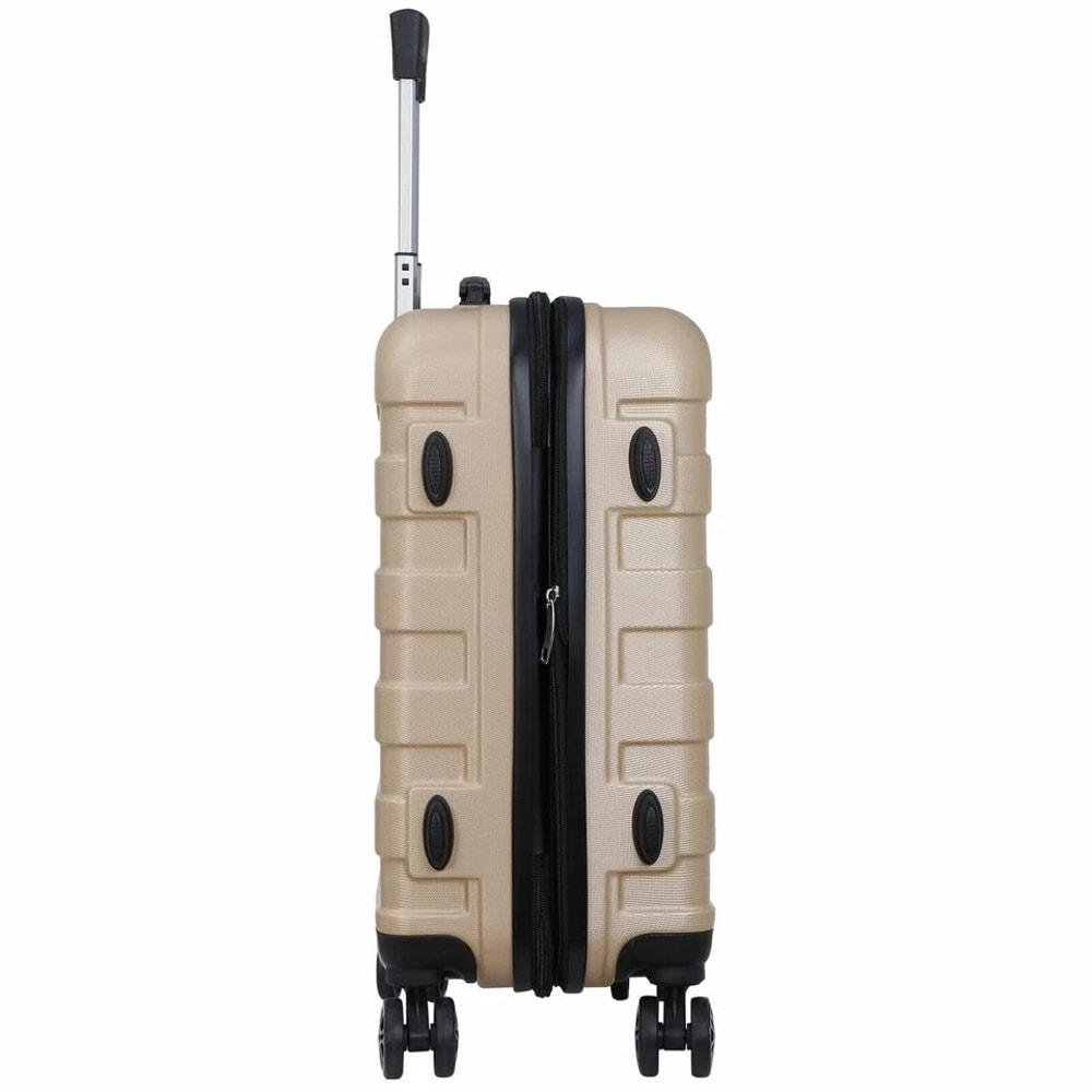 Champagne Carry On Luggage Expandable With Spinner Wheels Durable ABS 3