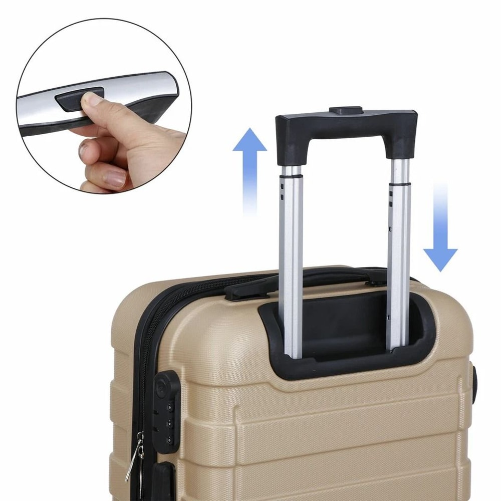 Champagne Carry On Luggage Expandable With Spinner Wheels Durable ABS 4