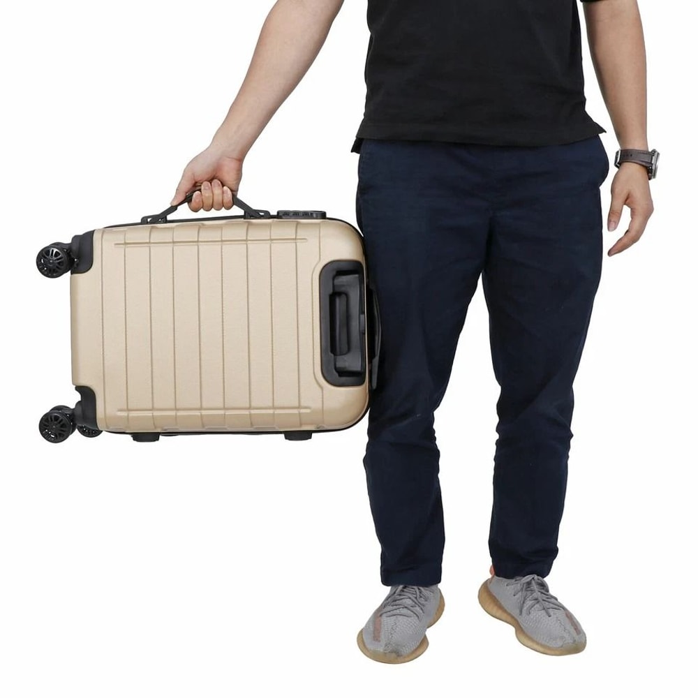 Champagne Carry On Luggage Expandable With Spinner Wheels Durable ABS 7