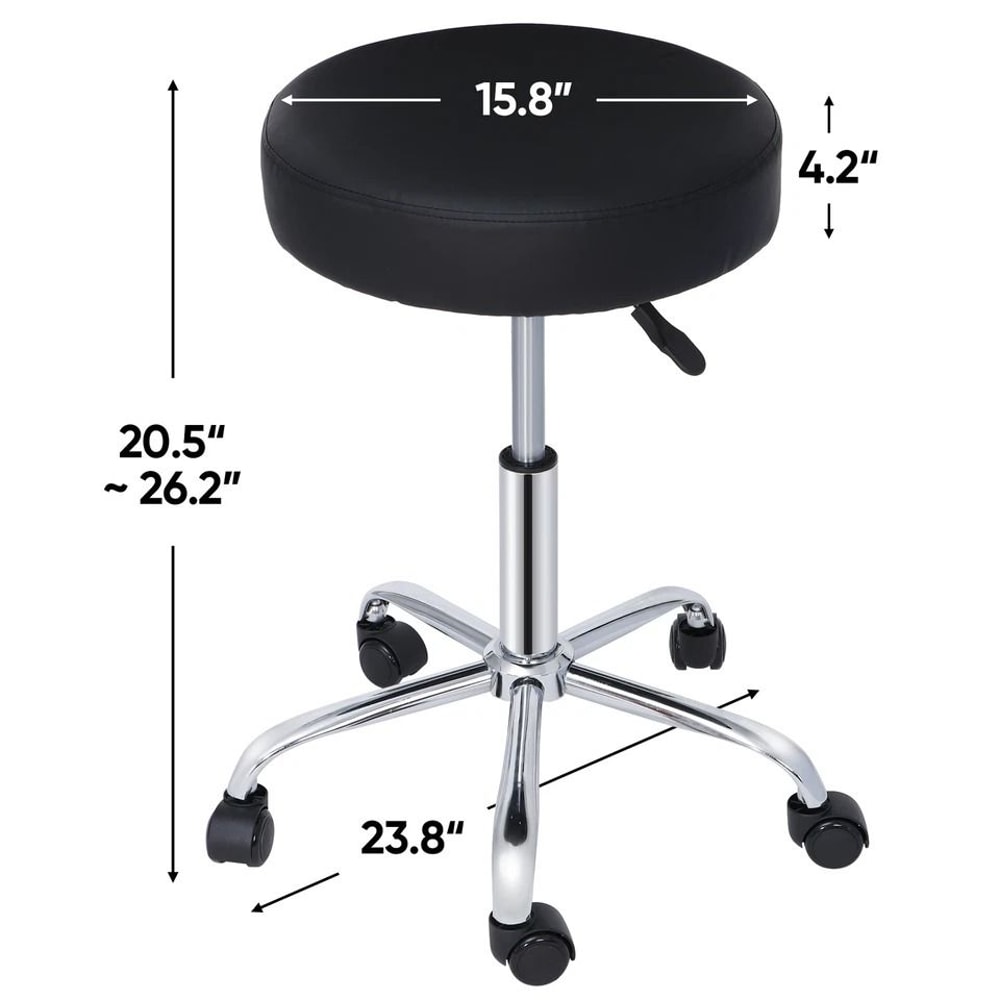 Black Adjustable Hydraulic Stool For Salon Thick Pad Swivel Chair 1