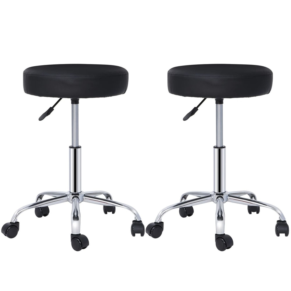 Black Adjustable Hydraulic Stool For Salon Thick Pad Swivel Chair 0