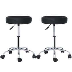 black adjustable hydraulic stool for salon, thick pad, swivel chair