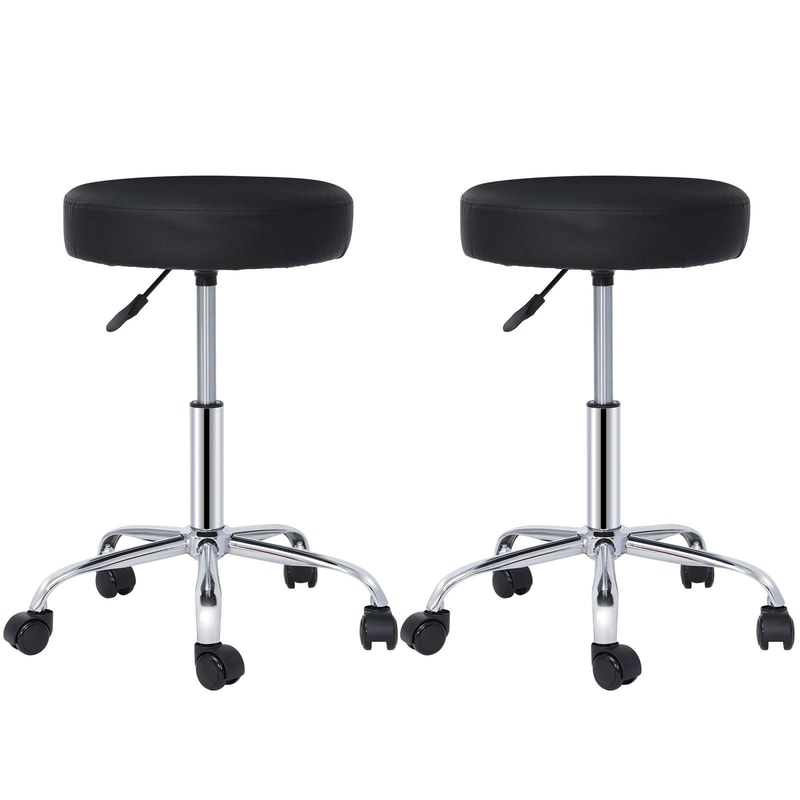 Black Adjustable Hydraulic Stool For Salon Thick Pad Swivel Chair 0