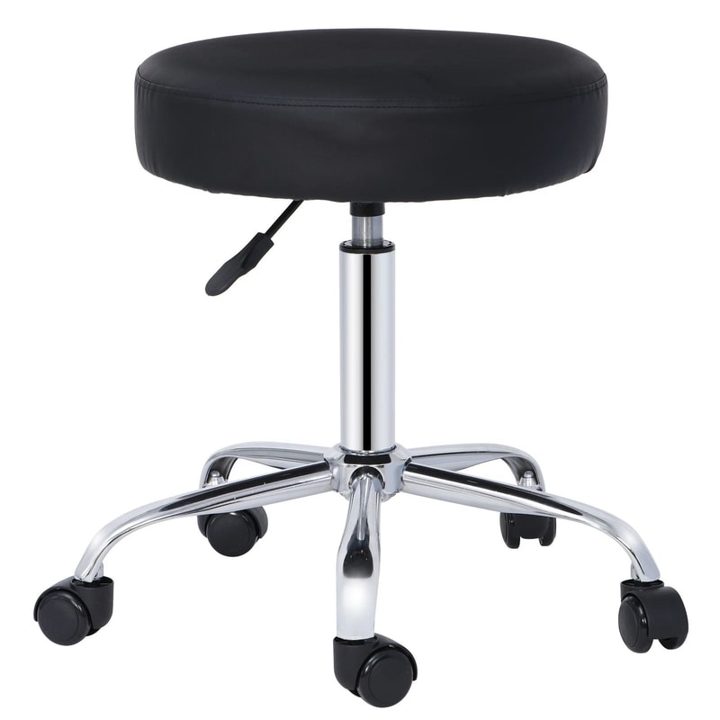 Black Adjustable Hydraulic Stool For Salon Thick Pad Swivel Chair 10