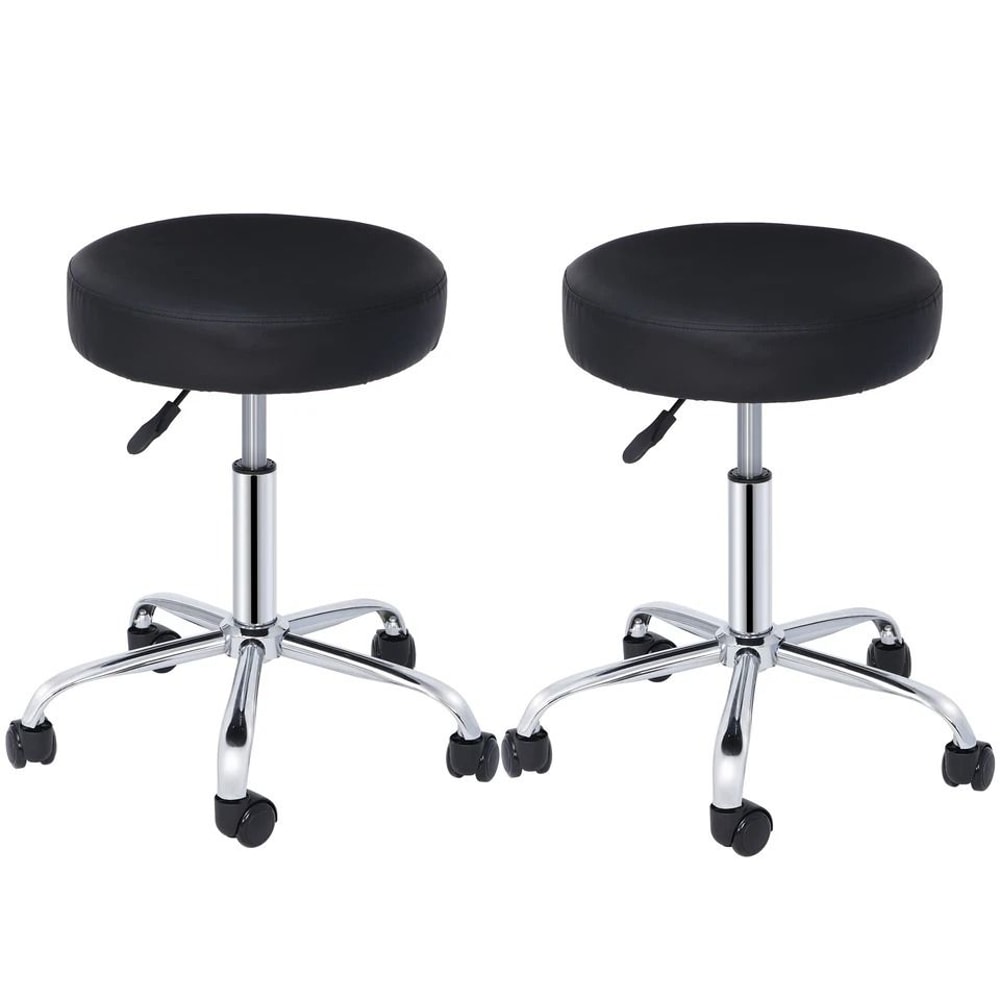 Black Adjustable Hydraulic Stool For Salon Thick Pad Swivel Chair 2