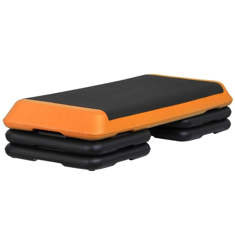 Workout Stepper Adjustable Aerobic Step Platform Riser Orange 3 Height Levels For FullBody Exercise 8