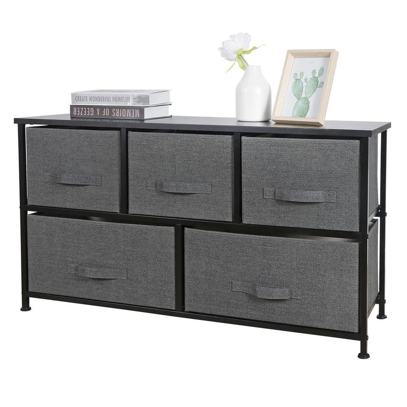 Wide Storage Tower Organizer Spacesaving Dresser For Bedroom Hallway Entryway 6