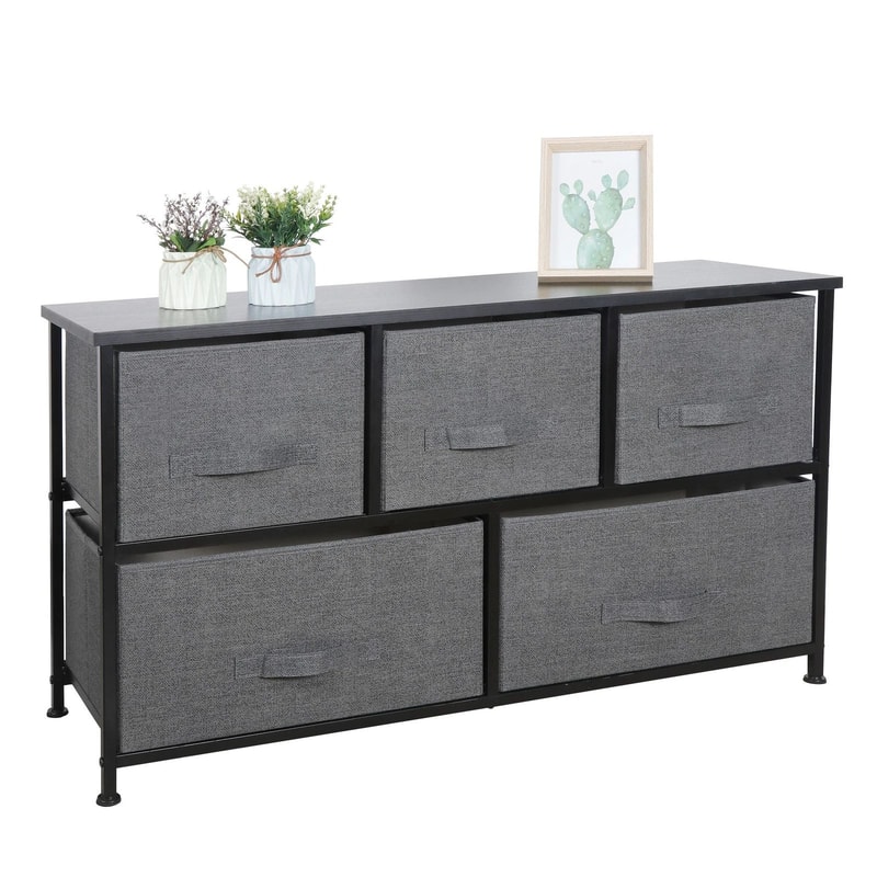 Wide Storage Tower Organizer Spacesaving Dresser For Bedroom Hallway Entryway 0