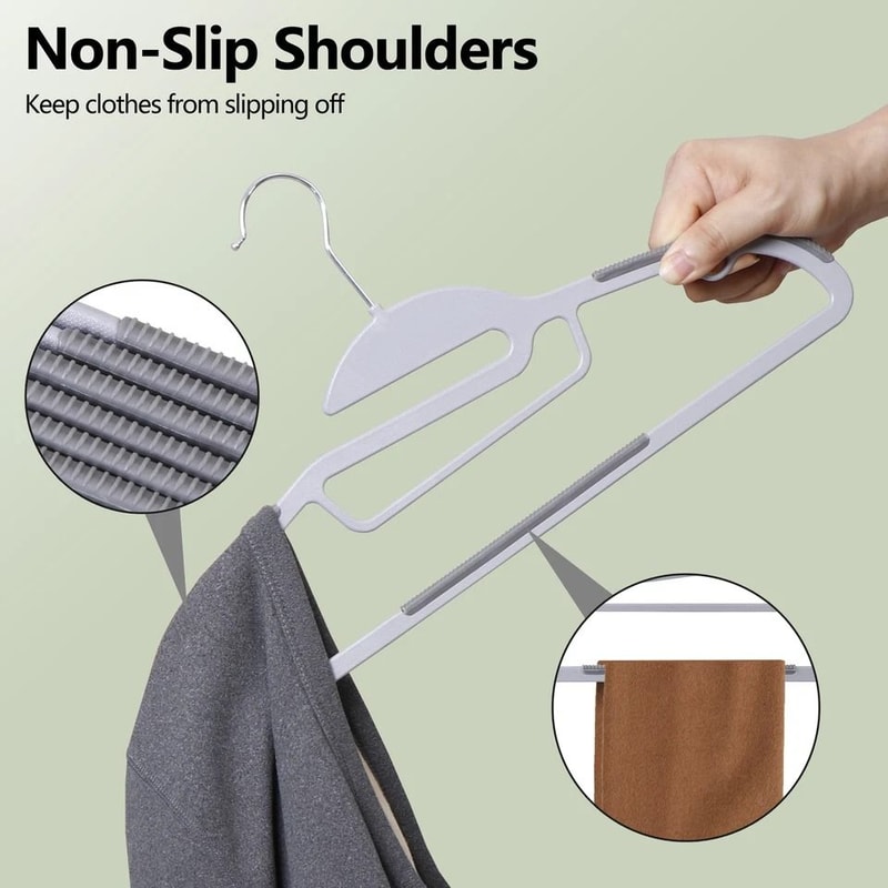 NonSlip Plastic Clothes Hangers With Swivel Hook For SpaceSaving Closet Organization 2