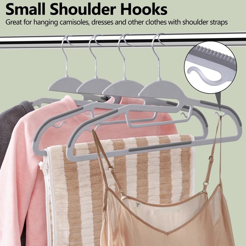 NonSlip Plastic Clothes Hangers With Swivel Hook For SpaceSaving Closet Organization 3