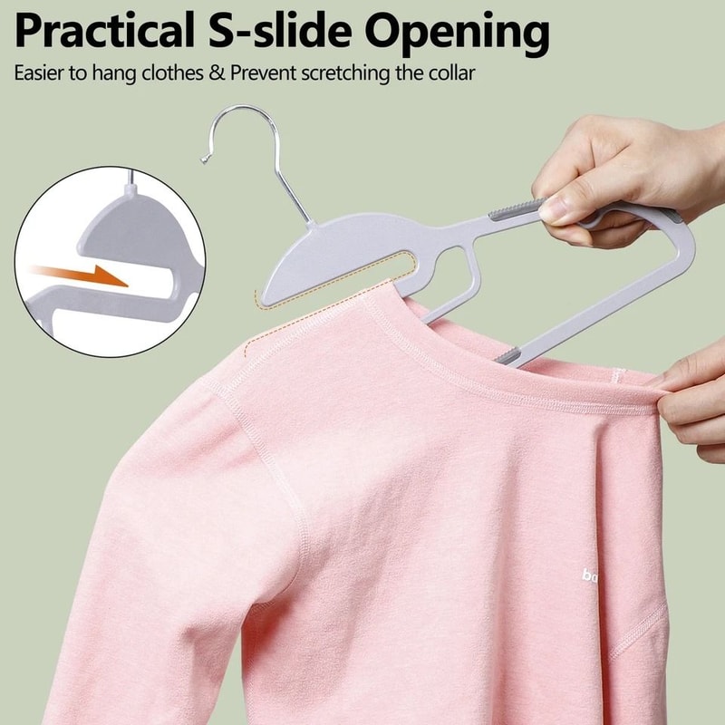 NonSlip Plastic Clothes Hangers With Swivel Hook For SpaceSaving Closet Organization 4