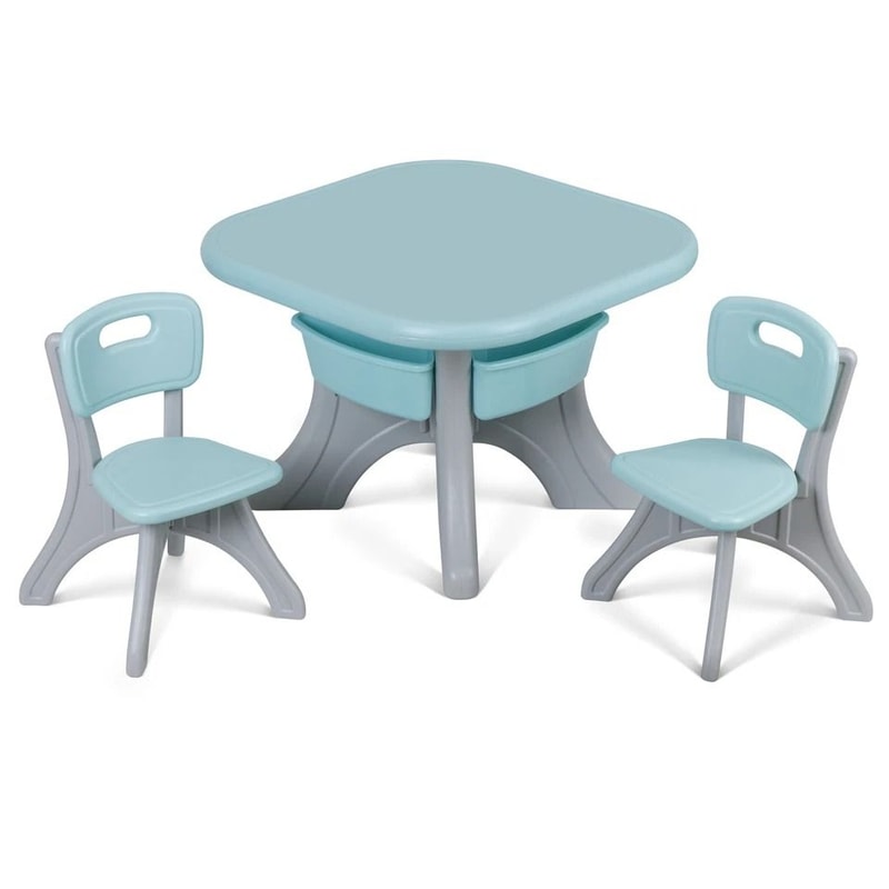Detachable Kids Play Table And Chairs Set Toddler Learning Table With Storage Pocket 5