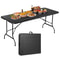 Folding Picnic Table Black Plastic For Camping Backyard BBQ And Garden Use 22