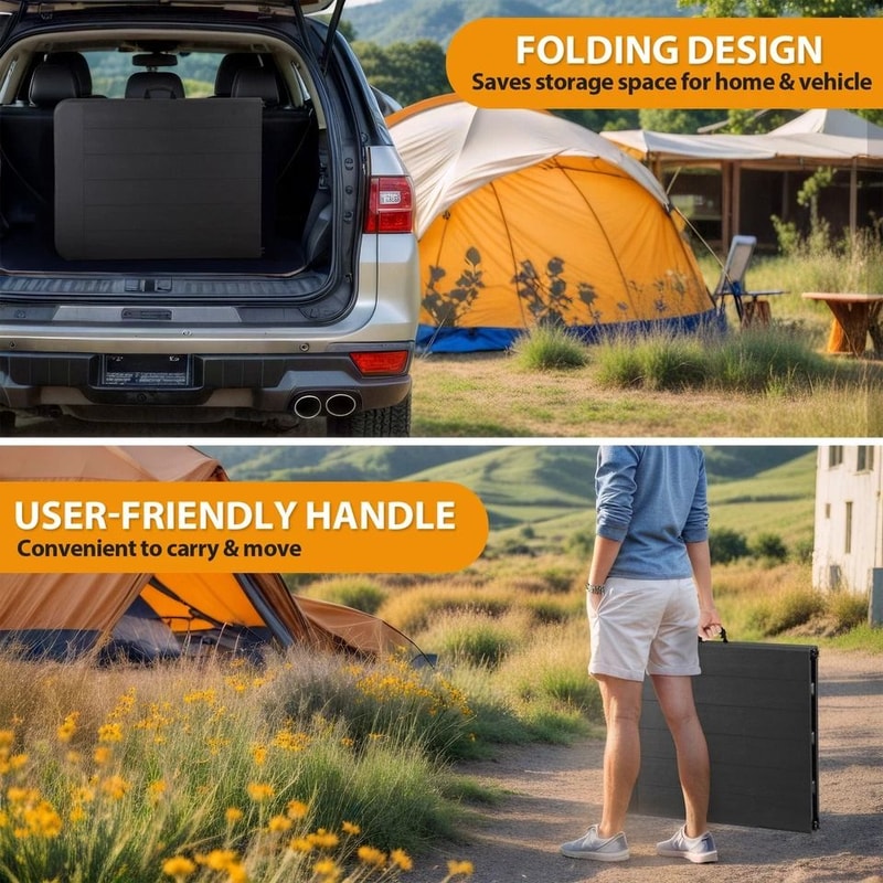 Folding Picnic Table Black Plastic For Camping Backyard BBQ And Garden Use 13