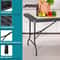 Folding Picnic Table Black Plastic For Camping Backyard BBQ And Garden Use 14