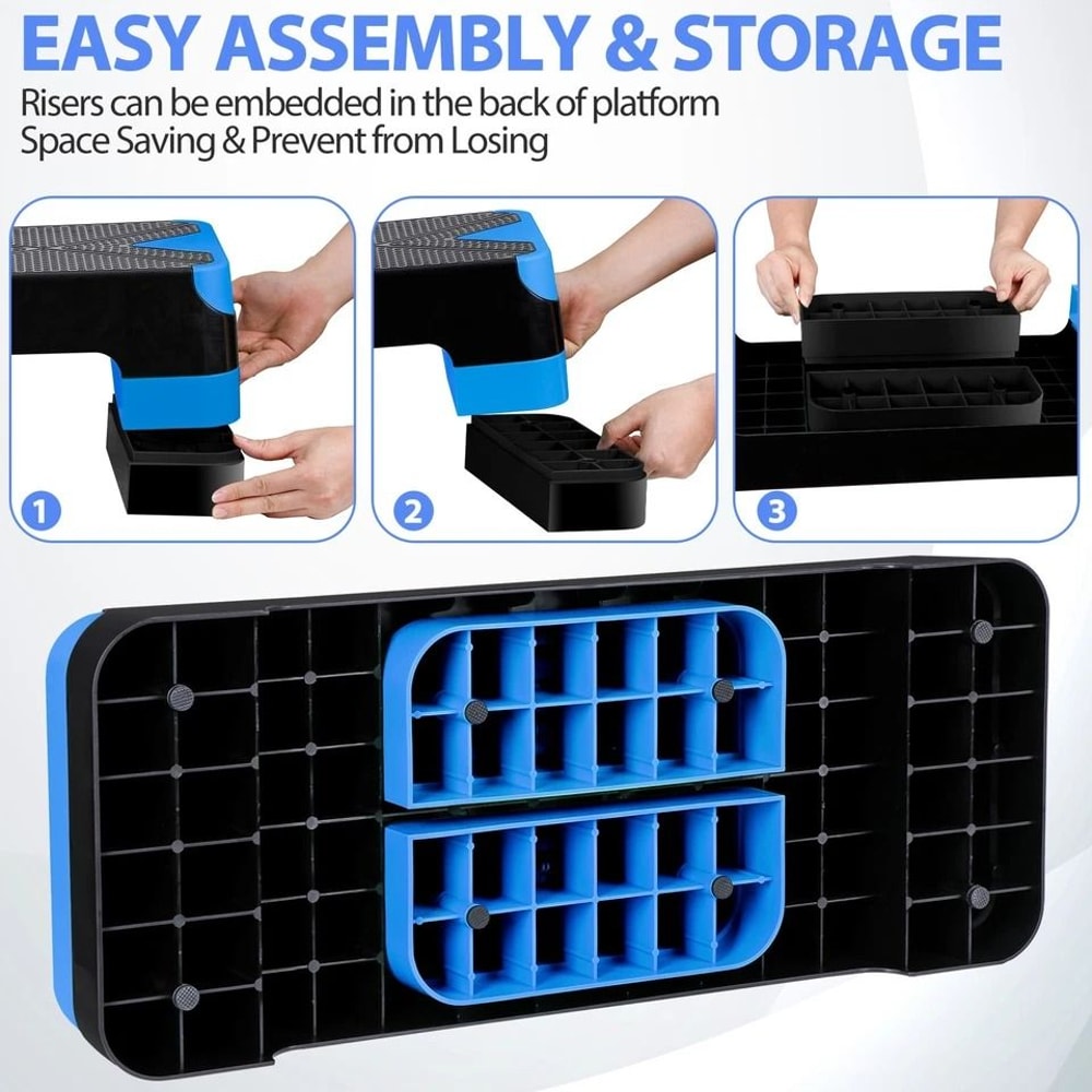 HighDensity Aerobic Step Platform Adjustable Home Gym Stepper With 3 Risers For Muscle And Cardio W 7
