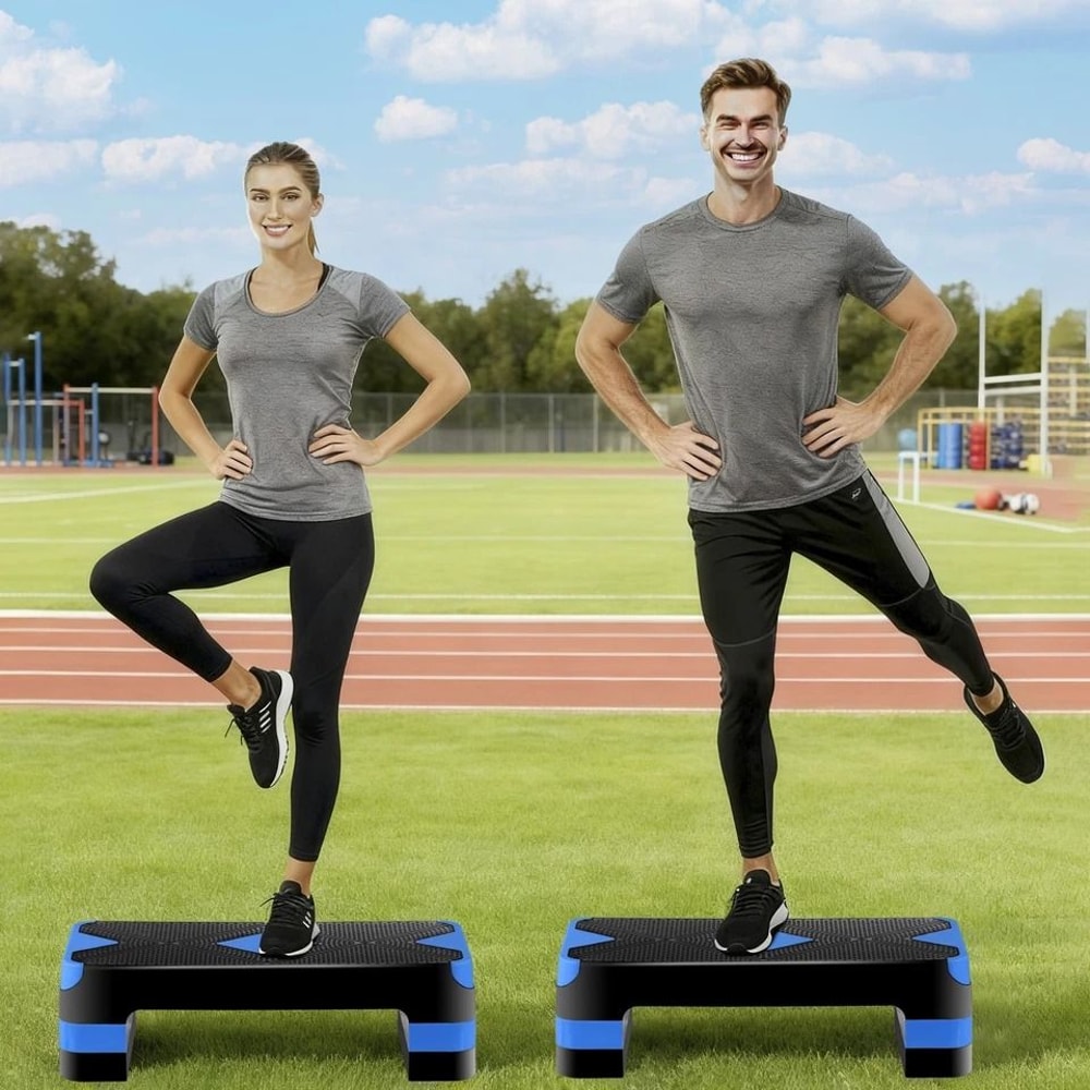 HighDensity Aerobic Step Platform Adjustable Home Gym Stepper With 3 Risers For Muscle And Cardio W 9