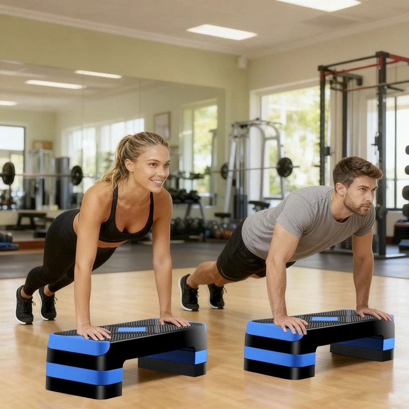 HighDensity Aerobic Step Platform Adjustable Home Gym Stepper With 3 Risers For Muscle And Cardio W 1