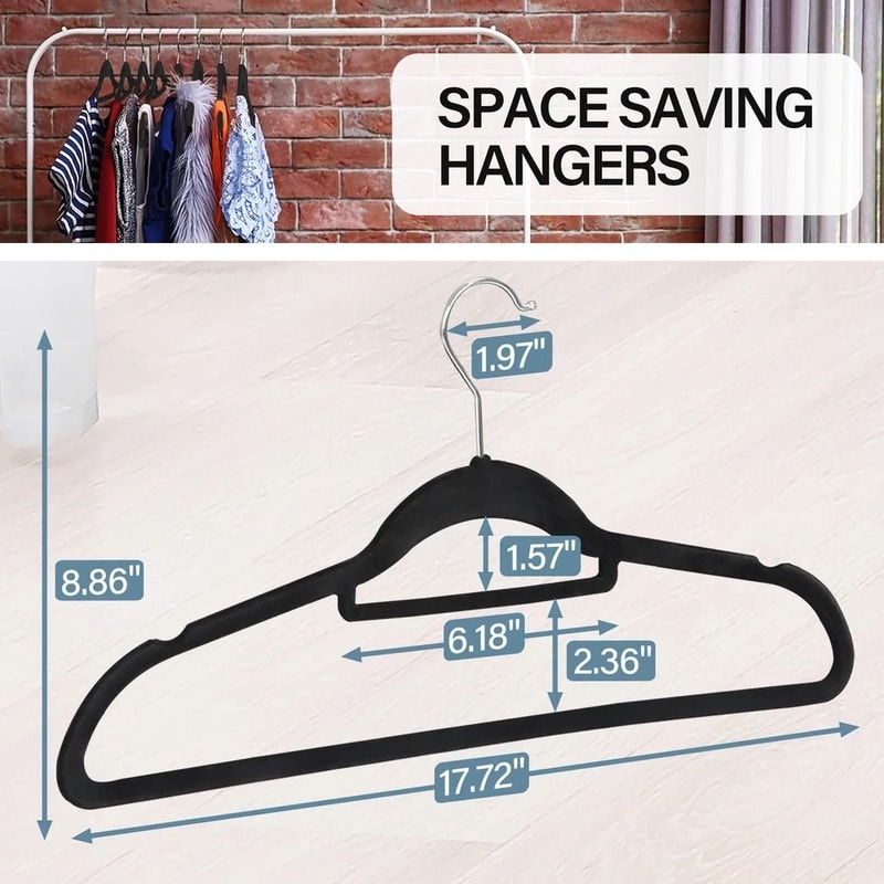 Sturdy Velvet Hangers With Rotating Hook NonSlip Design For Clothes Suits And Pants SpaceSaving Sto 2