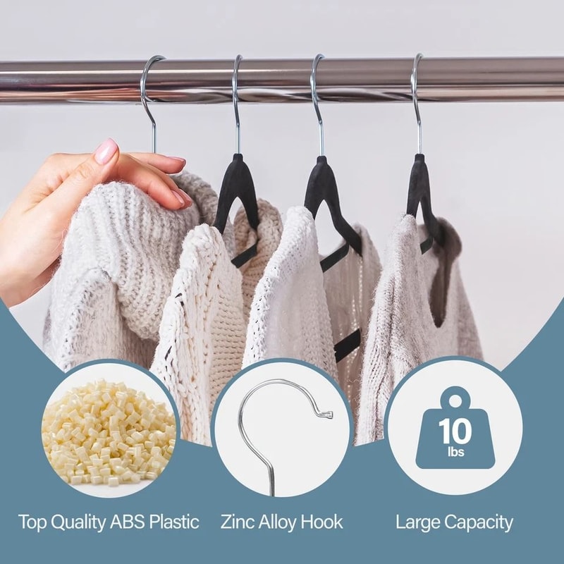 Sturdy Velvet Hangers With Rotating Hook NonSlip Design For Clothes Suits And Pants SpaceSaving Sto 3