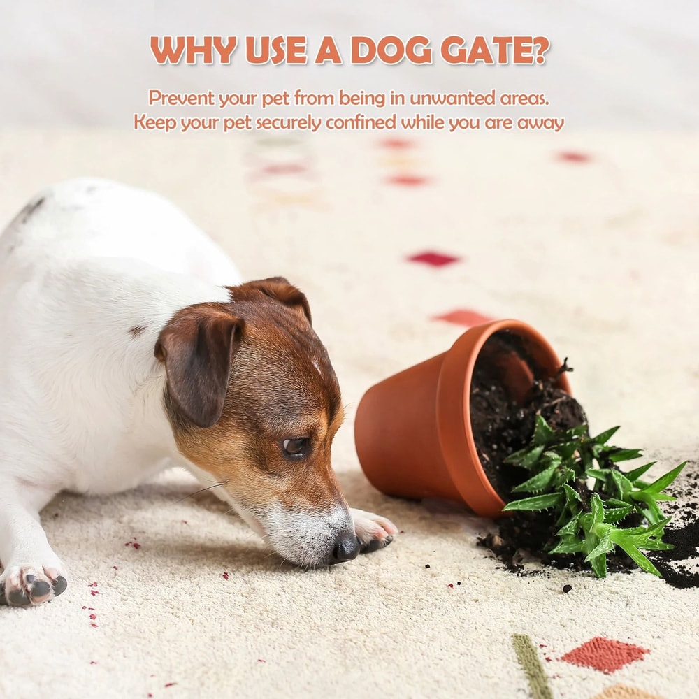 Freestanding Pet Dog Gate MDF Divider Safety Barrier For Doorway 12