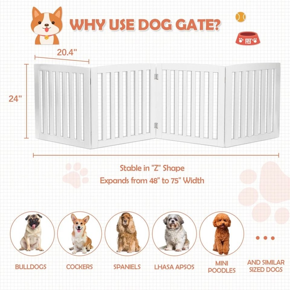 Freestanding Pet Dog Gate MDF Divider Safety Barrier For Doorway 3