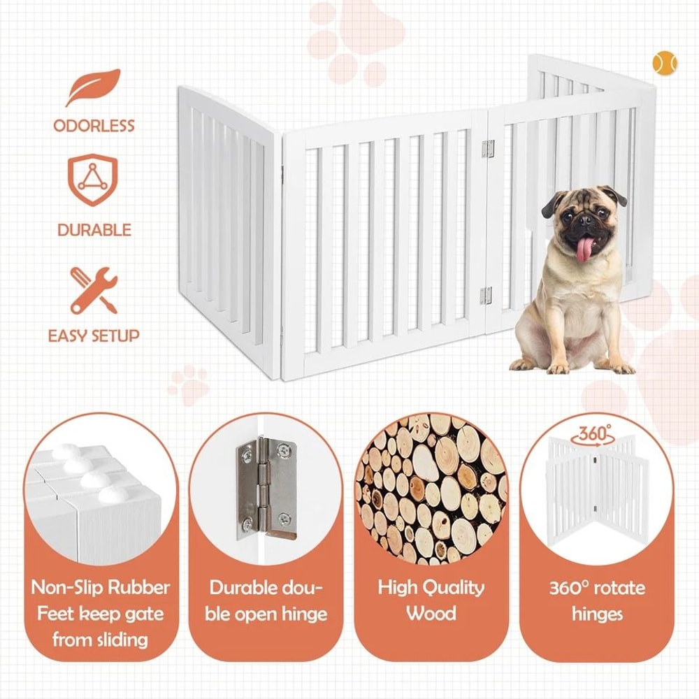 Freestanding Pet Dog Gate MDF Divider Safety Barrier For Doorway 5