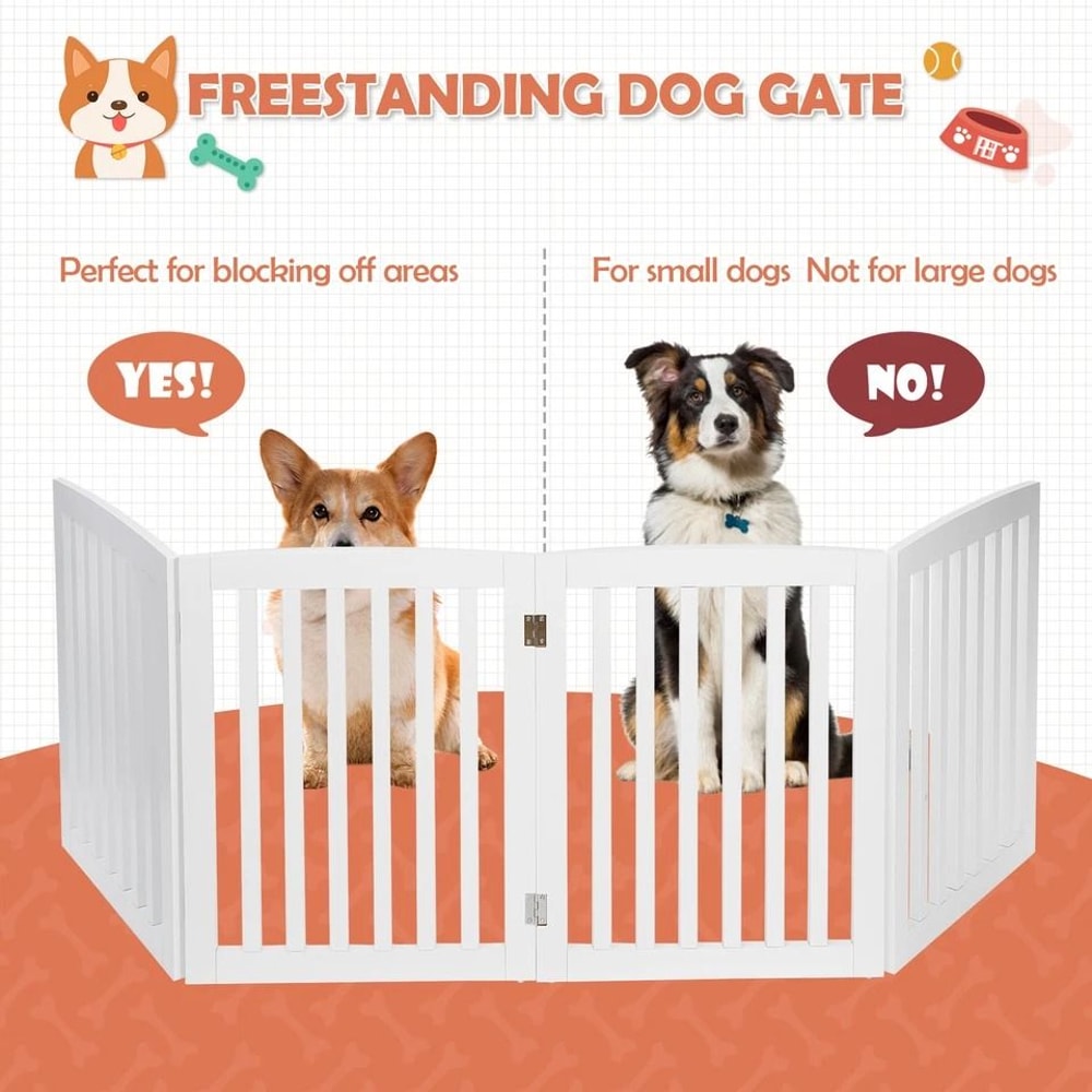 Freestanding Pet Dog Gate MDF Divider Safety Barrier For Doorway 6
