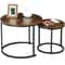 Round Modern Nesting Coffee Table Set Accent Table For Living Room 7