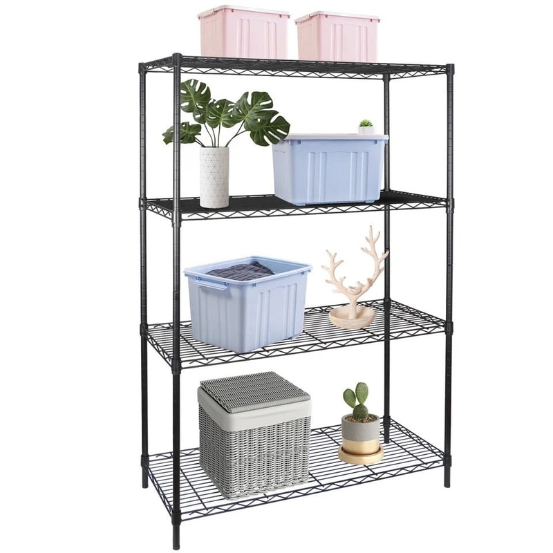 Multitier Steel Wire Rack Kitchenware Shelving Unit Black Storage 0