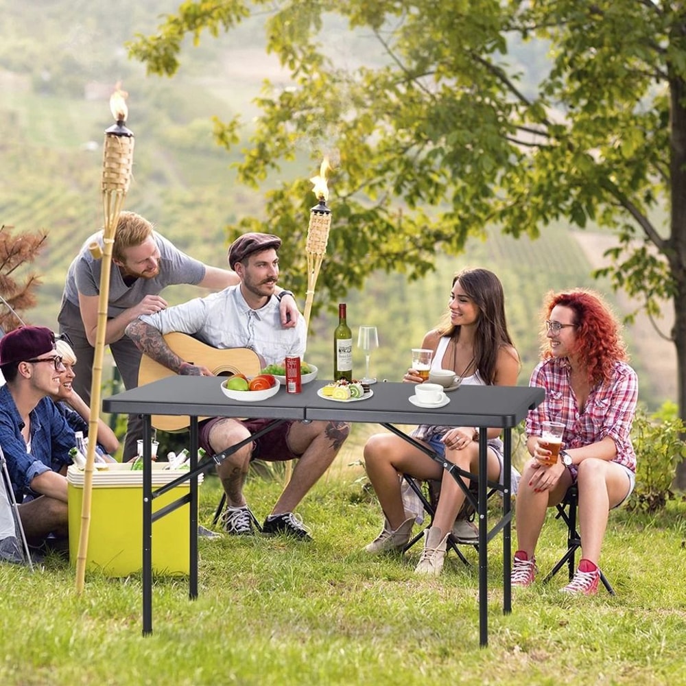 Portable Plastic Folding Table Indoor Outdoor Use Lightweight Picnic Table 10