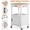 White Rolling Kitchen Cart On Wheels Extra Counter Space Perfect For Dining Room And Kitchen Organi 1