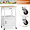 White Rolling Kitchen Cart On Wheels Extra Counter Space Perfect For Dining Room And Kitchen Organi 2