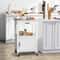 White Rolling Kitchen Cart On Wheels Extra Counter Space Perfect For Dining Room And Kitchen Organi 4
