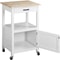 White Rolling Kitchen Cart On Wheels Extra Counter Space Perfect For Dining Room And Kitchen Organi 6